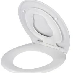 Mjukstängande toalettsits, med extra ring för barn