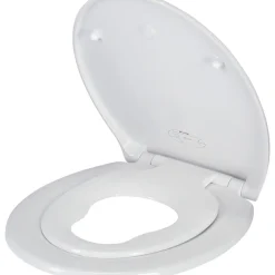 Mjukstängande toalettsits, med extra ring för barn