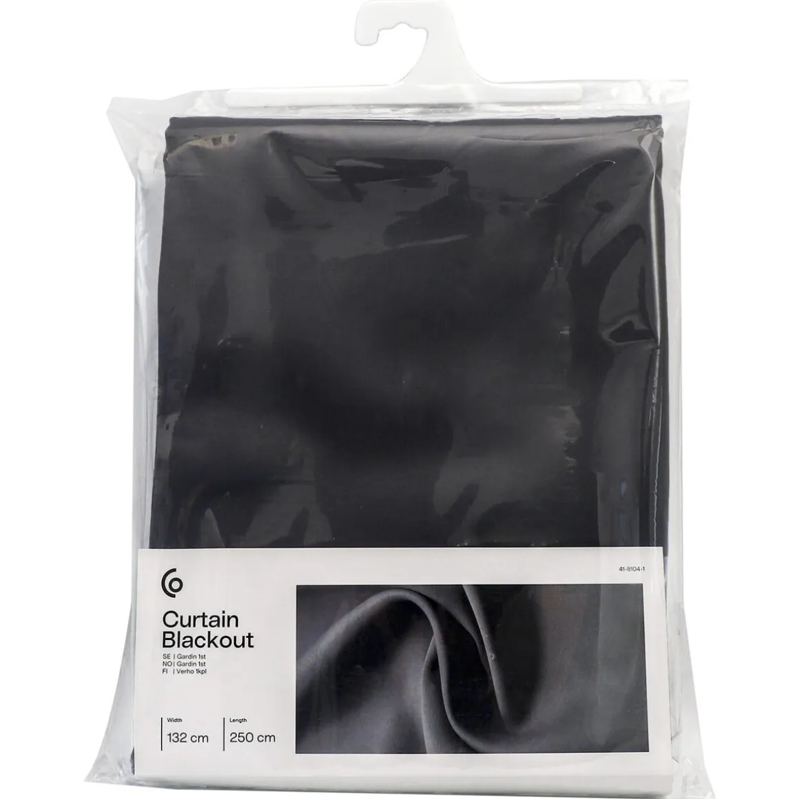 Mörkläggande gardin Blackout, mörkgrå, 1-pack