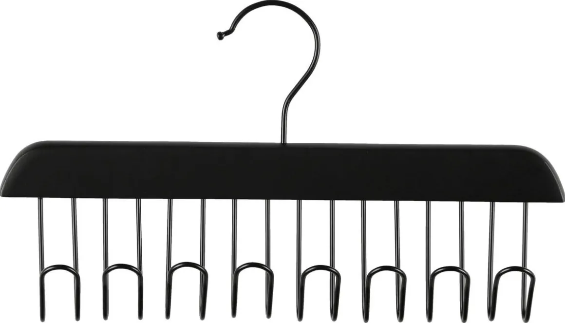 Multihängare, galge med 8 krokar, svart, 28 cm