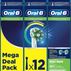 Oral-B Cross Action, borsthuvud, vit