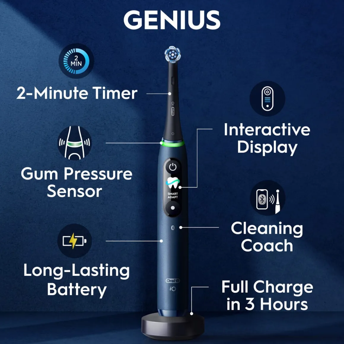 Oral-B iO9 eltandborste, 7 borstlägen