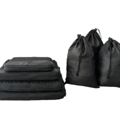 Packkuber och skopåsar reseförvaring, svarta, 7-pack