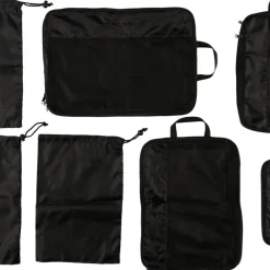 Packkuber och skopåsar reseförvaring, svarta, 7-pack