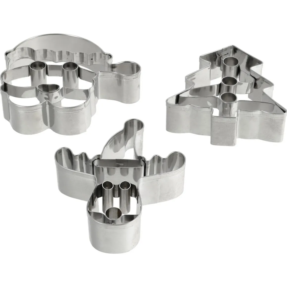 Pepparkaksformar, tomte, gran och julren, 3-pack