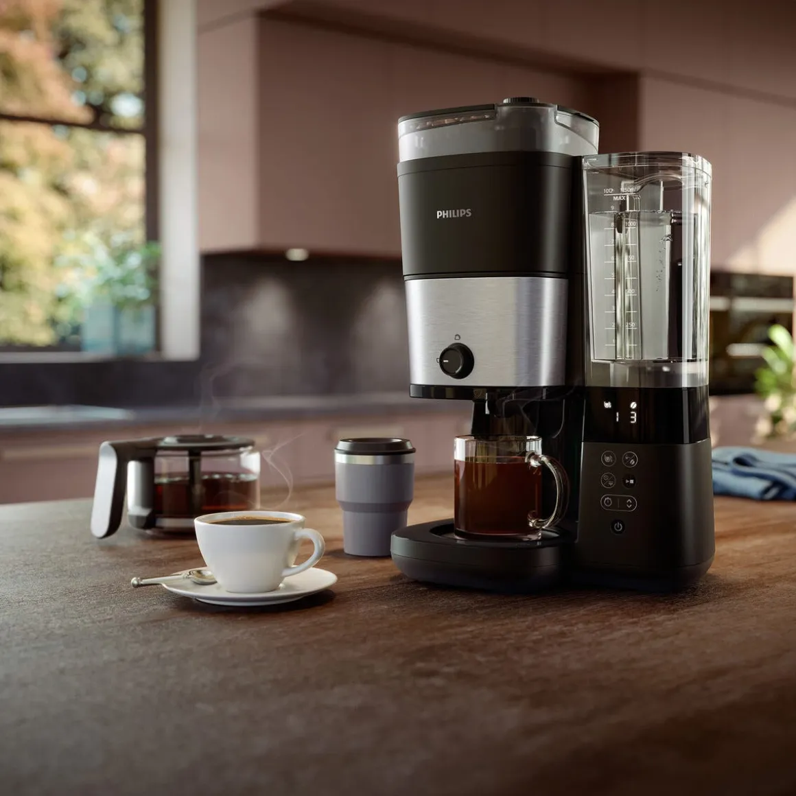 Philips Allt-i-1 kaffebryggare med kvarn 1,25 l, HD7888/01