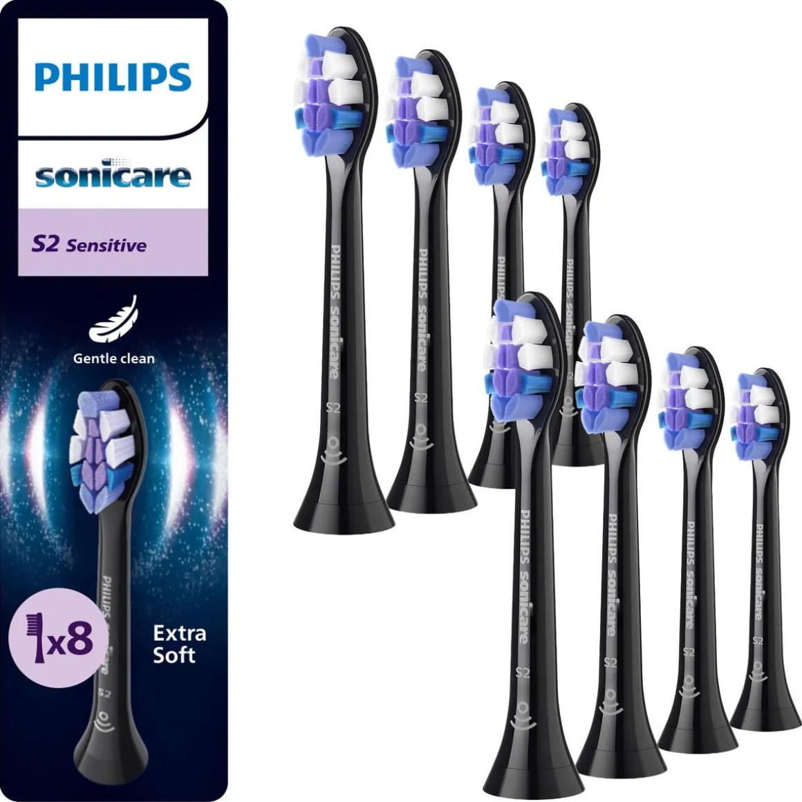 Philips Sonicare S2 Sensitive borsthuvud, 8-pack