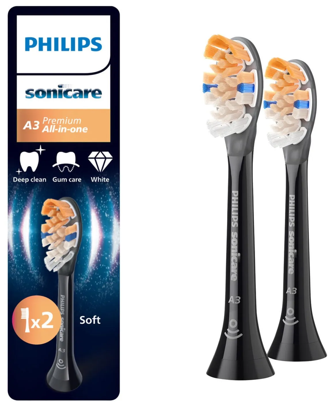 Philips Sonicare A3 Premium All-in-One borsthuvud, 2-pack