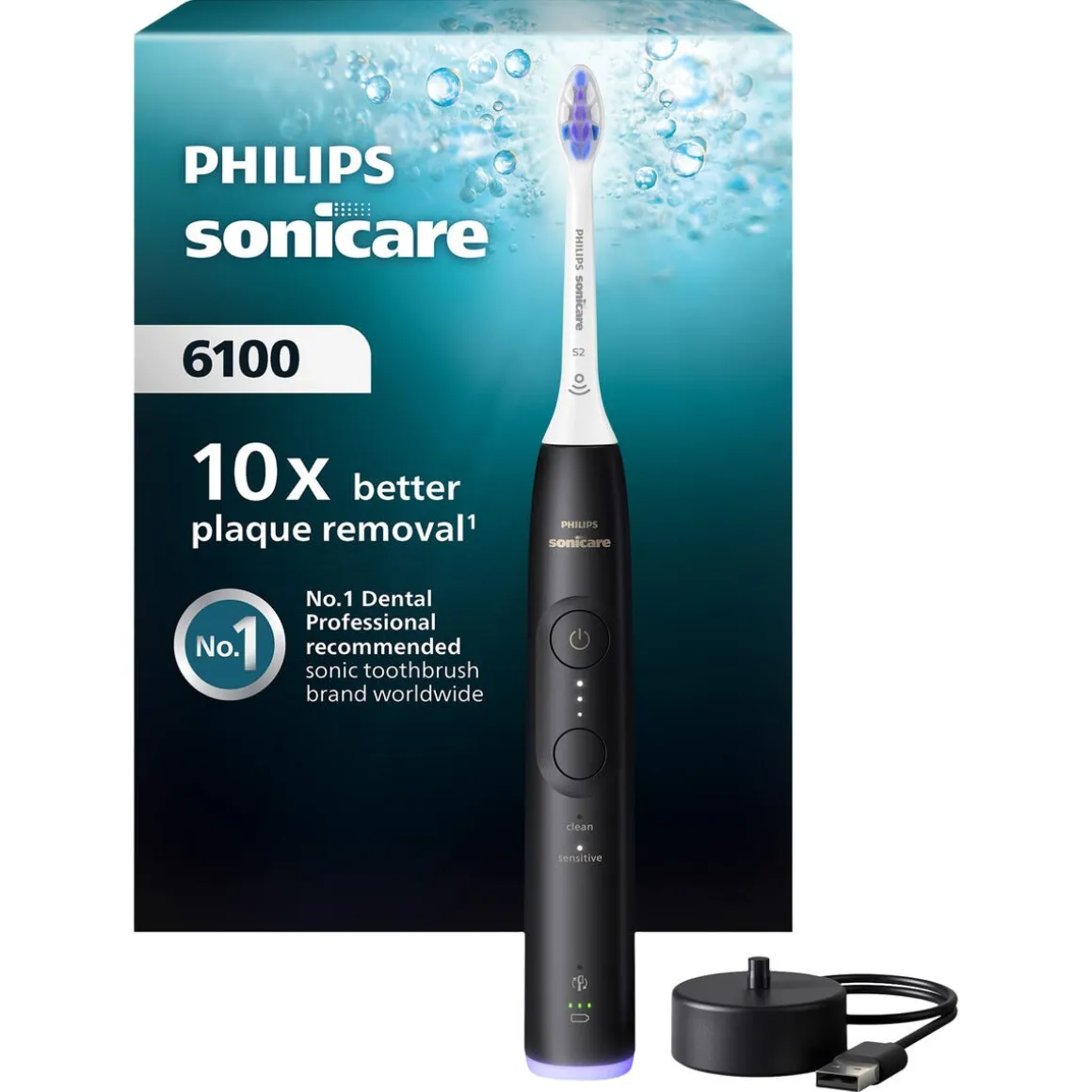 Philips Sonicare 6100 Series eltandborste, svart