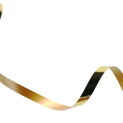Presentsnöre på rulle, plast, guld, 20 m