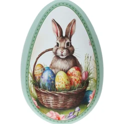 Påskägg plåt, med påskmotiv, 14,5 cm