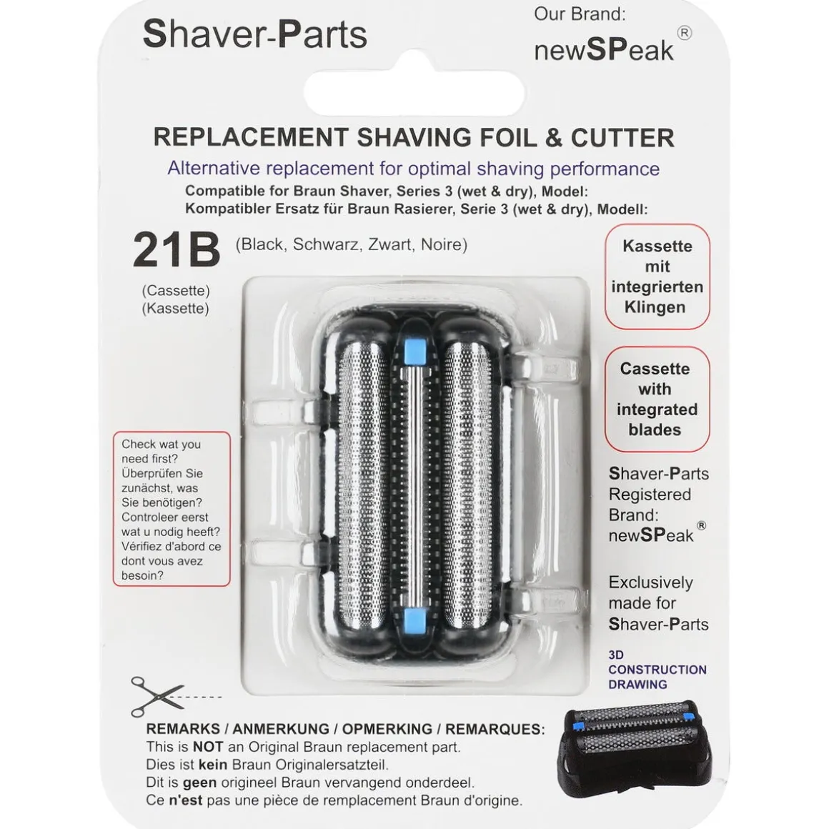 Rakhuvud 21B till rakapparat Braun Series 3