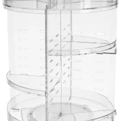 Roterande sminkförvaring i plast, justerbara hyllor