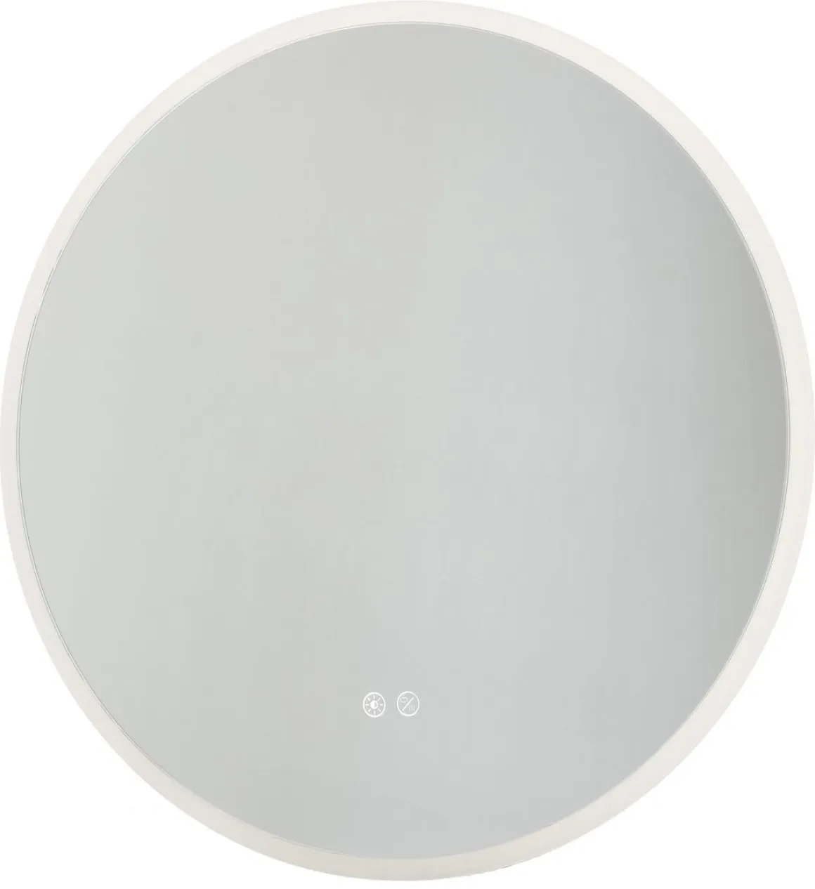 Rund badrumsspegel med dimbar belysning, vit, 60 cm