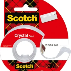 Scotch Crystal tejphållare med klar tejp, 15 m