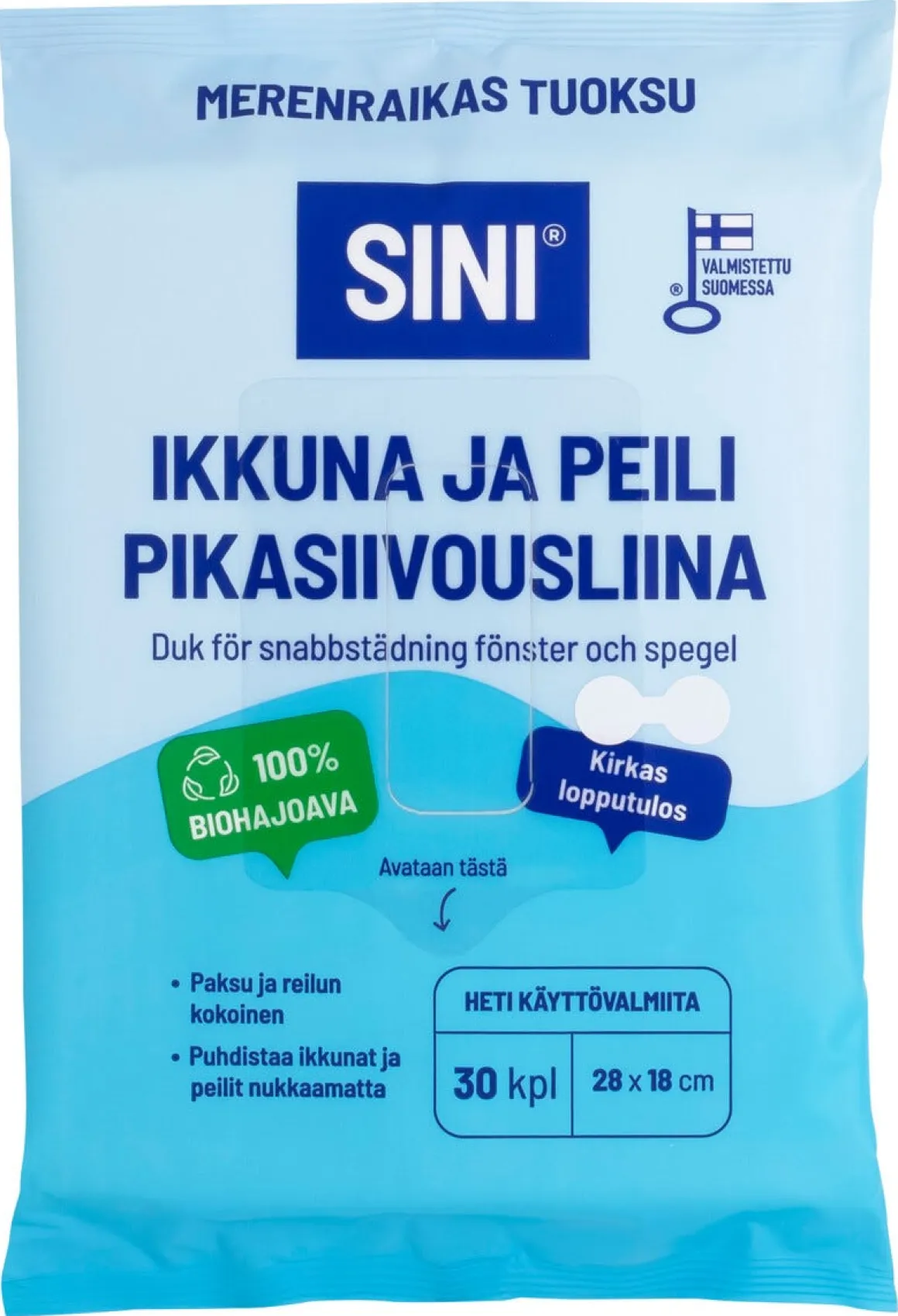 Sini fönster- och spegelrengöringsdukar, 30-pack