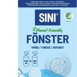 Sini fönsterputs sprayflaska och 2 tabs, startset