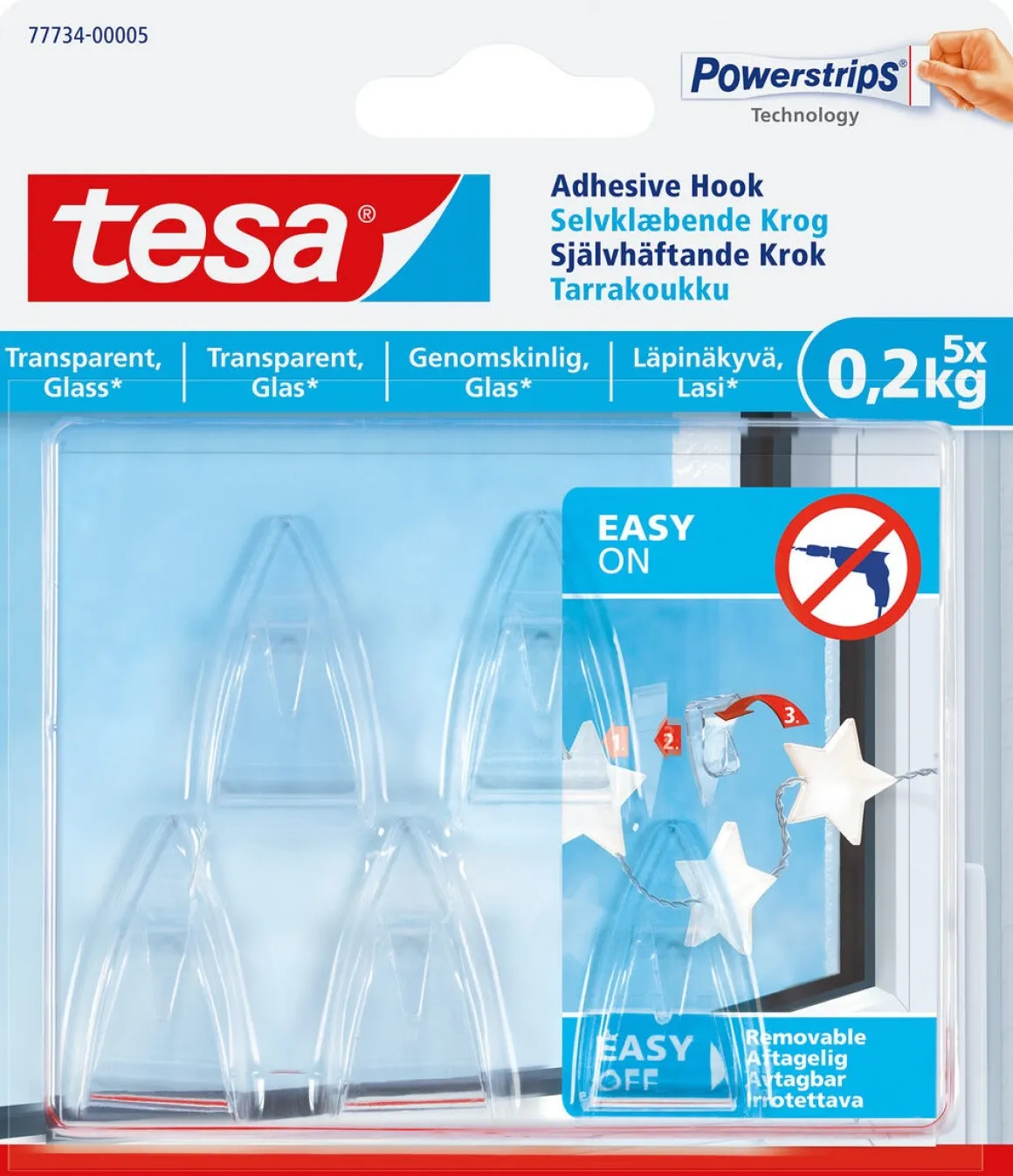 Självhäftande krokar Tesa