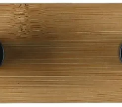 Självhäftande kroklist 4 krokar, bambu och svart metall