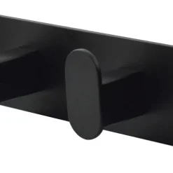 Självhäftande kroklist 4 krokar, svart