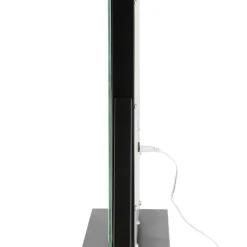 Sminkspegel med LED-belysning, svart, 52 x 44 cm