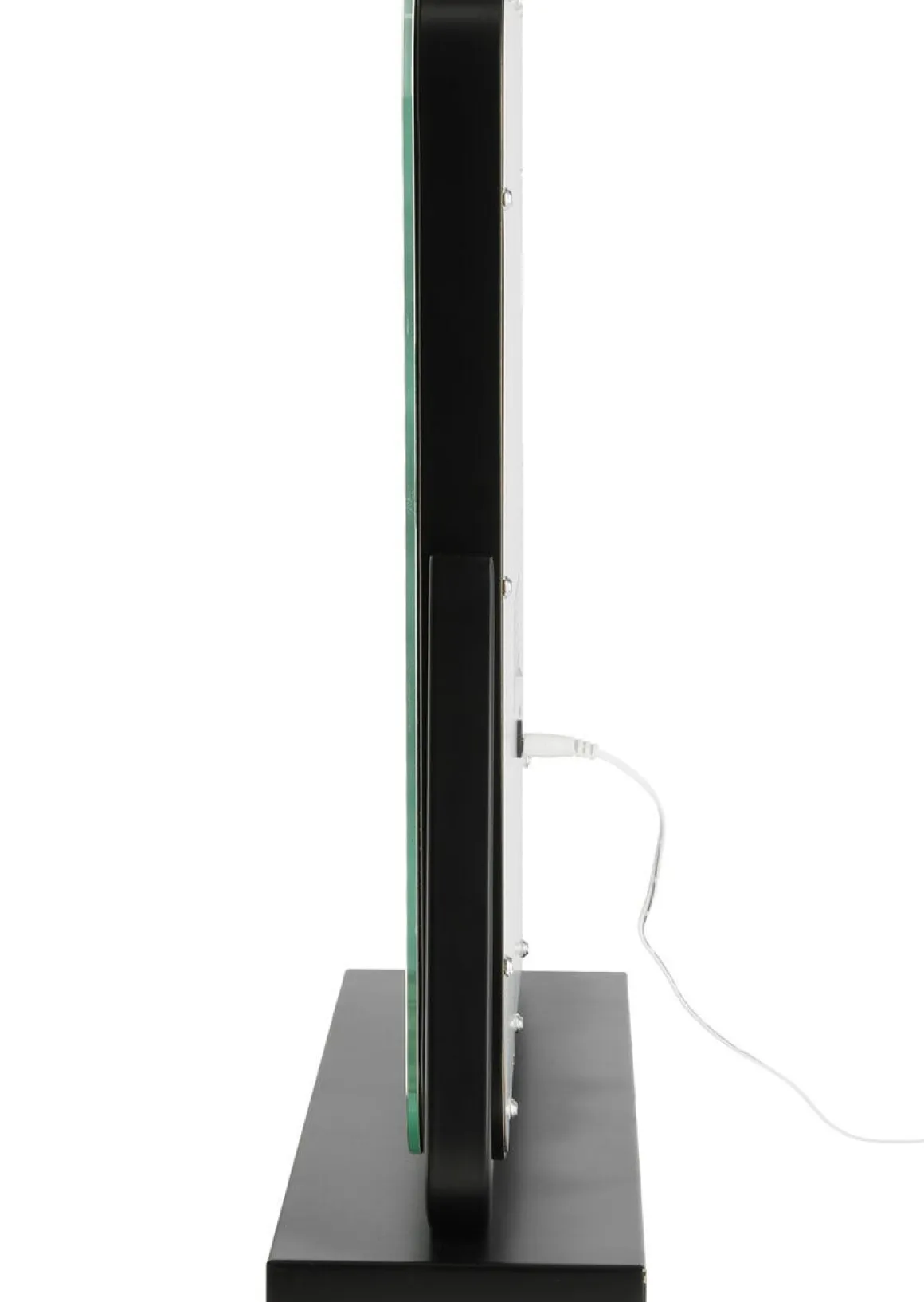 Sminkspegel med LED-belysning, svart, 52 x 44 cm