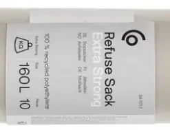 Sopsäckar transparenta 160 liter, 10-pack