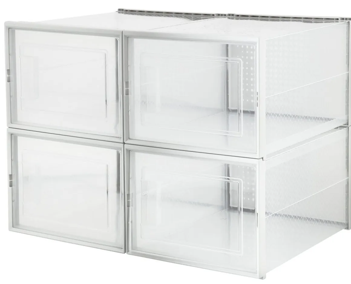 Stapelbar skolåda med dörr, 4-pack