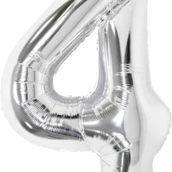Stor sifferballong silver 82 cm, 0-9, 1-pack