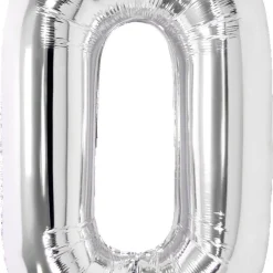 Stor sifferballong silver 82 cm, 0-9, 1-pack