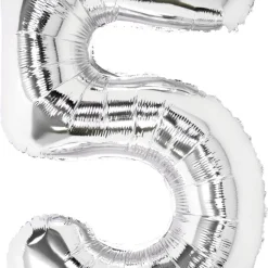 Stor sifferballong silver 82 cm, 0-9, 1-pack