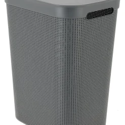 Stor tvättkorg med lock och handtag, 50 l