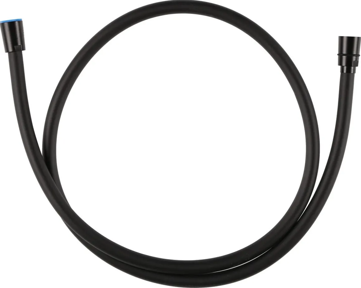 Svart duschslang med ½-tums anslutning, 150 cm