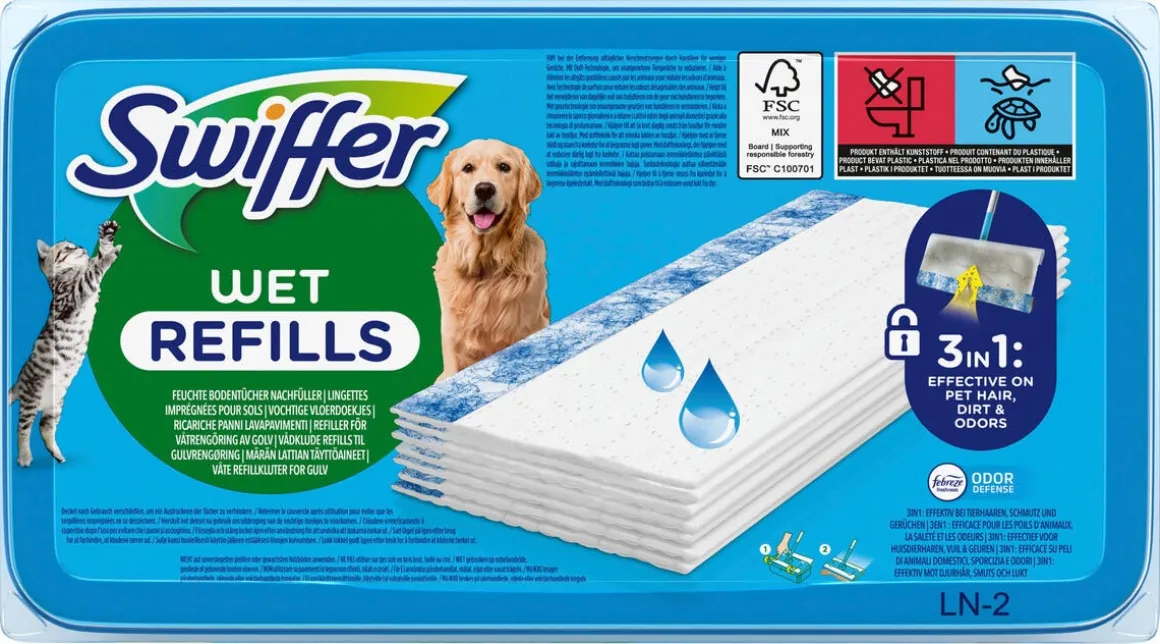 Swiffer Wet Pet fuktiga rengöringsdukar refill, 40-pack