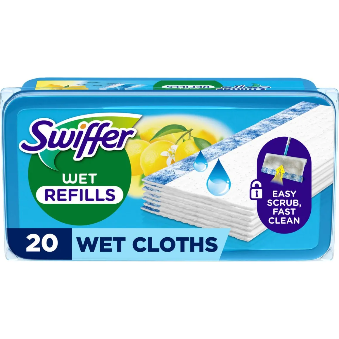 Swiffer Wet Refill fuktiga rengöringsdukar, 20-pack