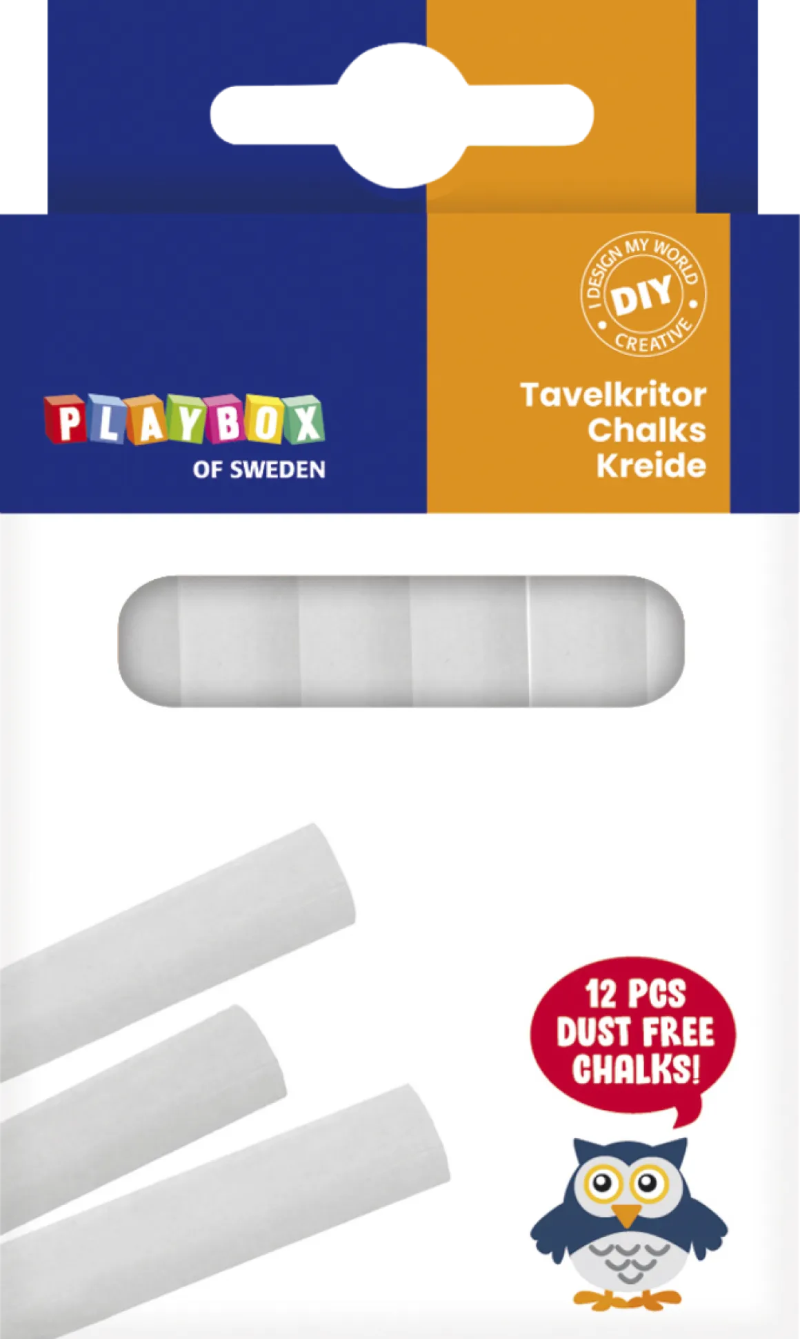 Tavelkritor vita, 12-pack