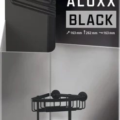 Tesa Aluxx dubbel hörnkorg självhäftande, svart