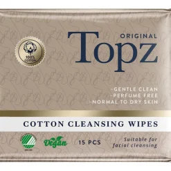 Topz Beauty rengöringsservetter för ansikte, 15-pack