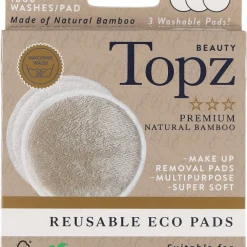 Topz Beauty Reusable Eco Pads flergångspads, 3-pack