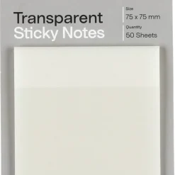 Transparenta notislappar 75x75 mm, 50 blad
