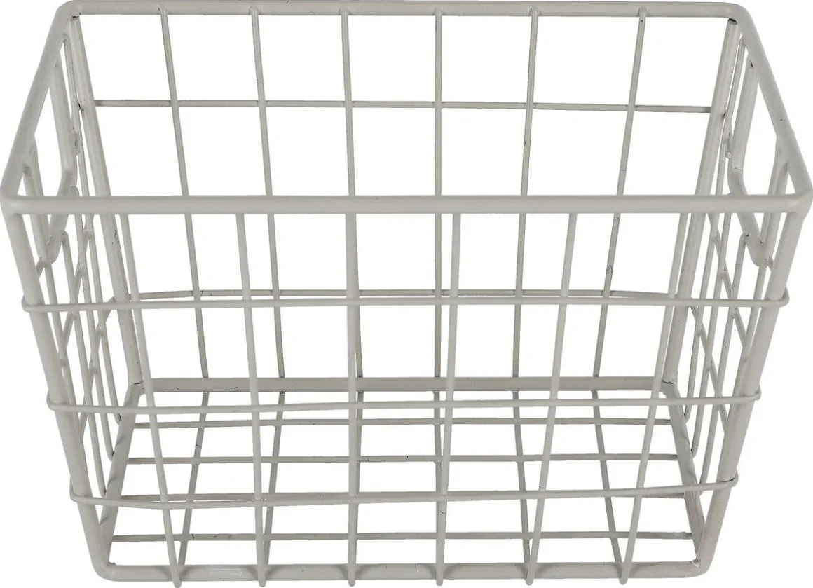 Trådkorg beige metall