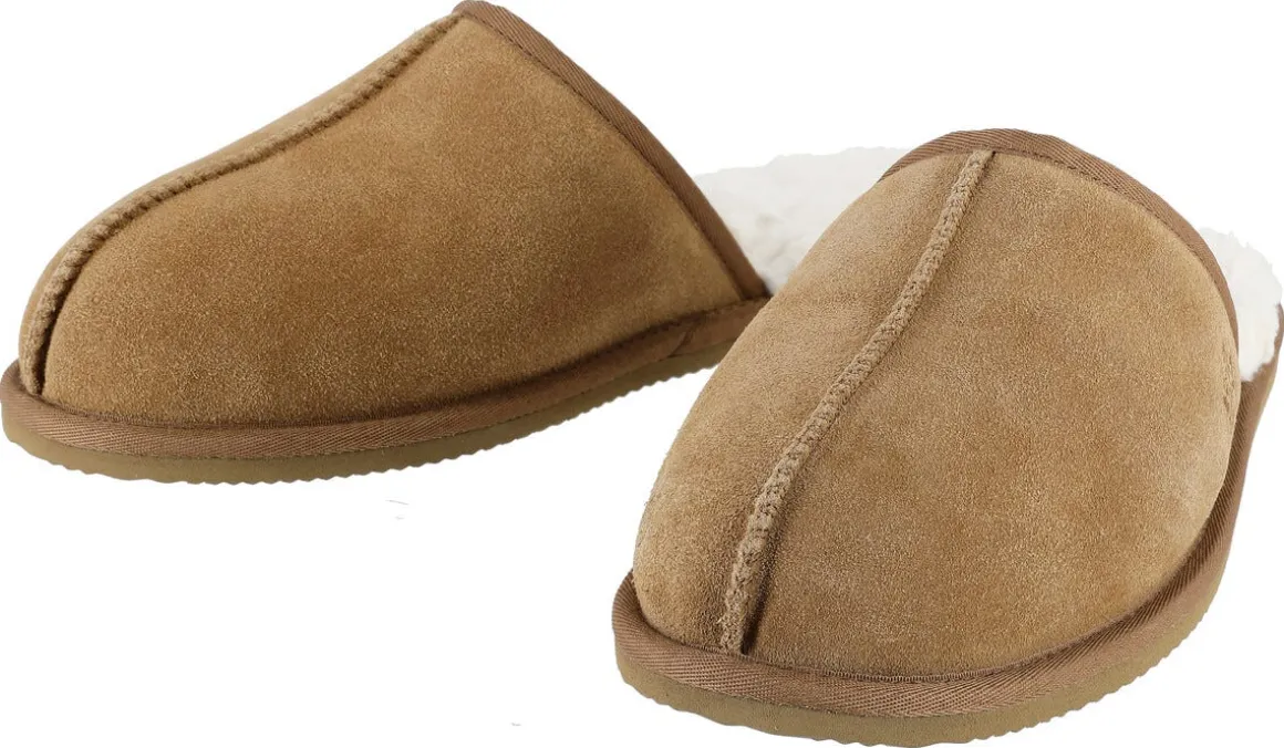 Varma innetofflor mocka herr, beige