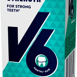 V6 Strong Teeth Spearmint tuggummi sockerfri, 70 g