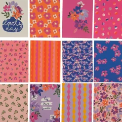 Vykortset med blommiga motiv och kuvert, 12-pack