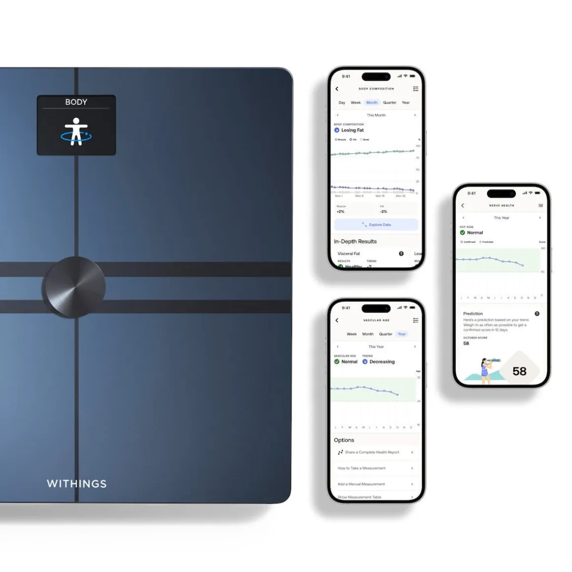 Withings Body Comp badrumsvåg med kroppsanalys, WiFi