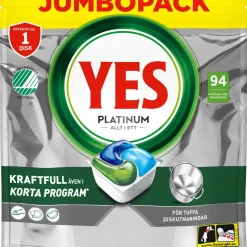 Yes Platinum All In One maskindiskmedel, 94-pack